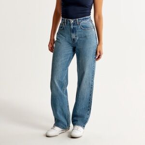 Abercrombie Curve Love High Rise Long Loose Jeans